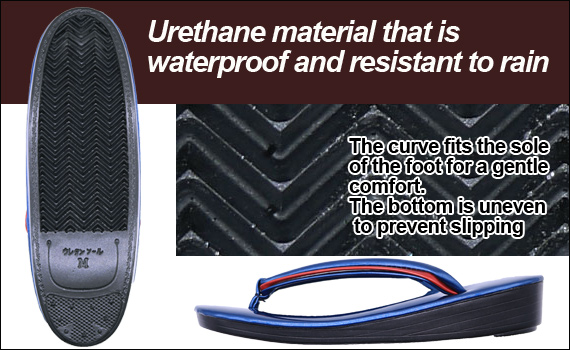 Glossy urethane bottom sandals